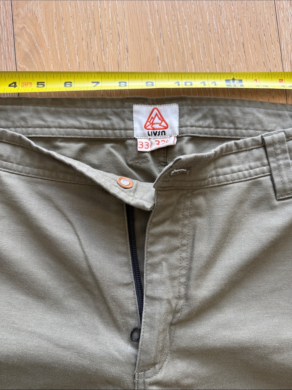 Livsn Men's Olive Green Canvas Pants